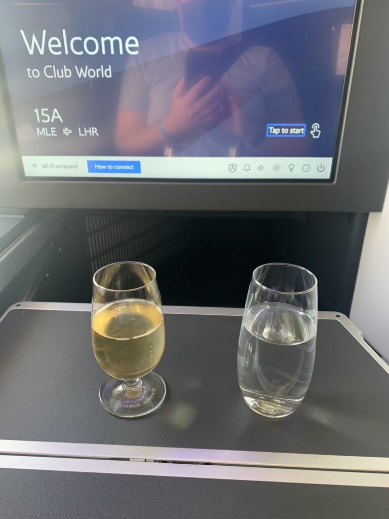 Neil Scrivener reviews British Airways BA61 in Business Class/Club Suites from Male to London Heathrow.